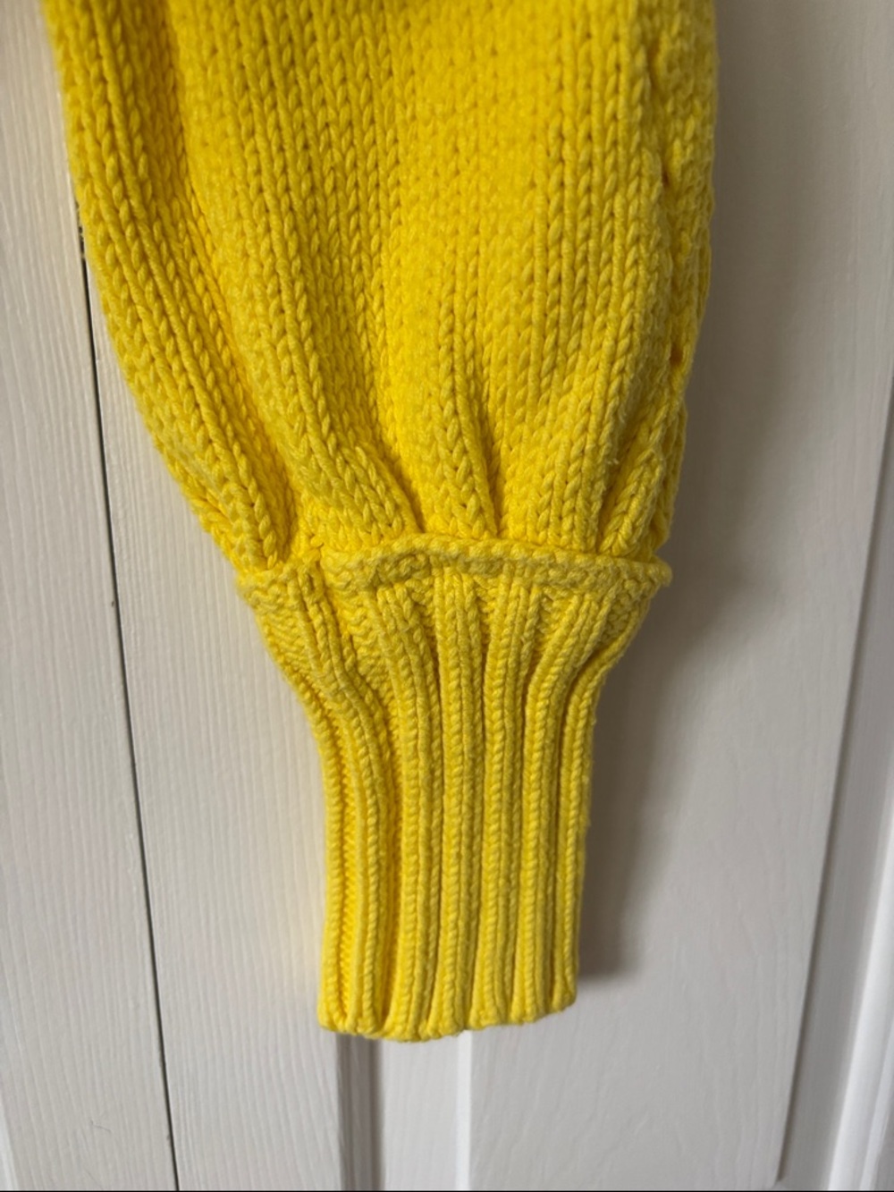 Anthropologie Free People Sandre bright yellow chunky knit sweater sz small - Picture 6 of 11